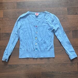 Fiorucci Y2K Jeweled Cardigan Baby Blue XL